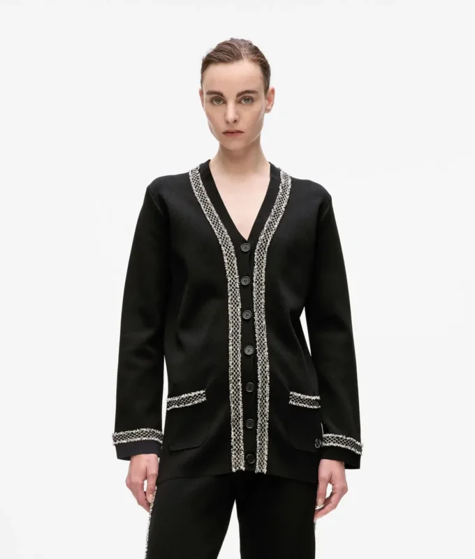 Bouclé-detaljeret cardigan