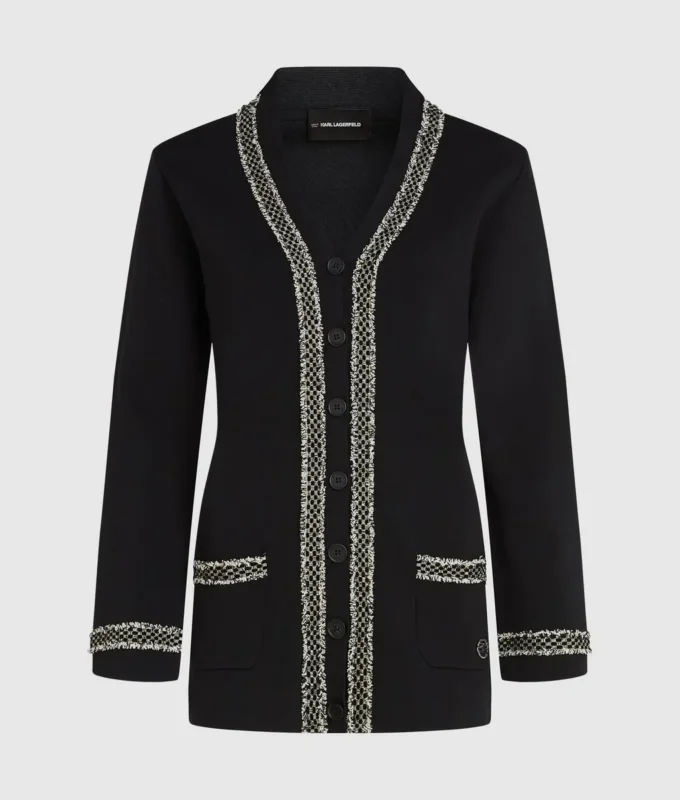 Bouclé-detaljeret cardigan