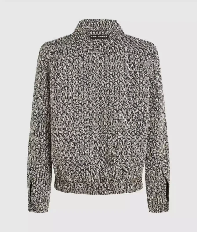 Bouclé-tweedjakke med lynlås
