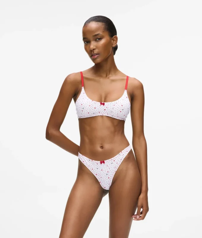 Bralette med hjerteprint