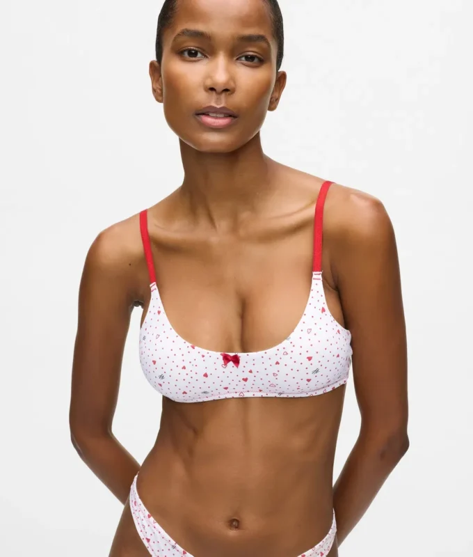 Bralette med hjerteprint