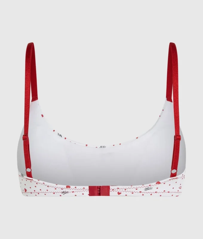 Bralette med hjerteprint