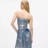Coated denim bustier