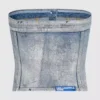Coated denim bustier