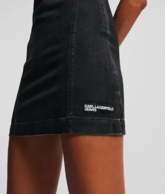 COATED DENIM KJOLE