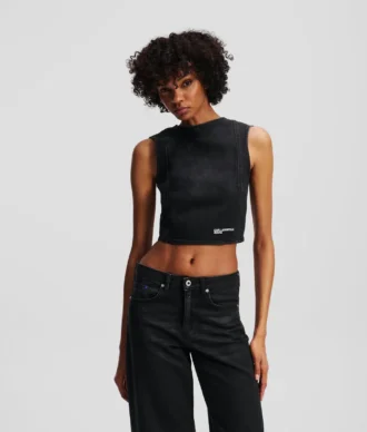 COATED DENIM TOP