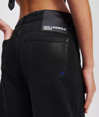 COATED MID-RISE RELAXED JEANS