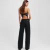 COATED MID-RISE RELAXED JEANS