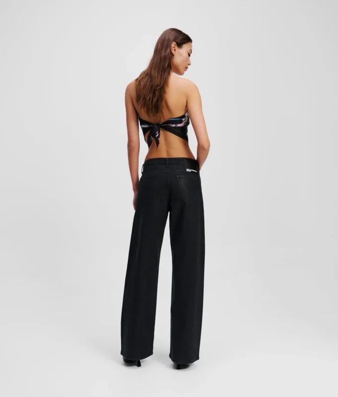COATED MID-RISE RELAXED JEANS