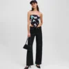 COATED MID-RISE RELAXED JEANS