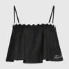 Cropped strandtop med bølget kant