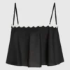 Cropped strandtop med bølget kant