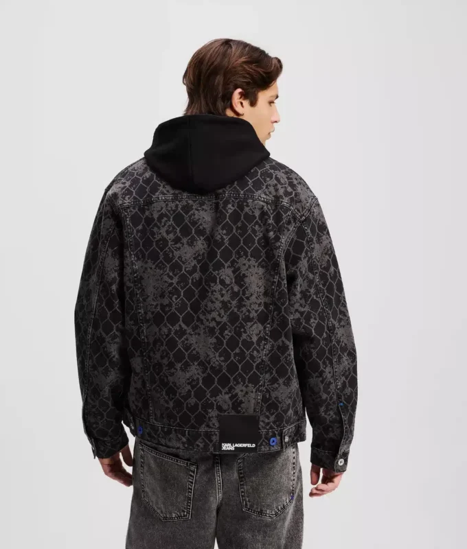 DENIMJAKKE MED ALL-OVER-PRINT