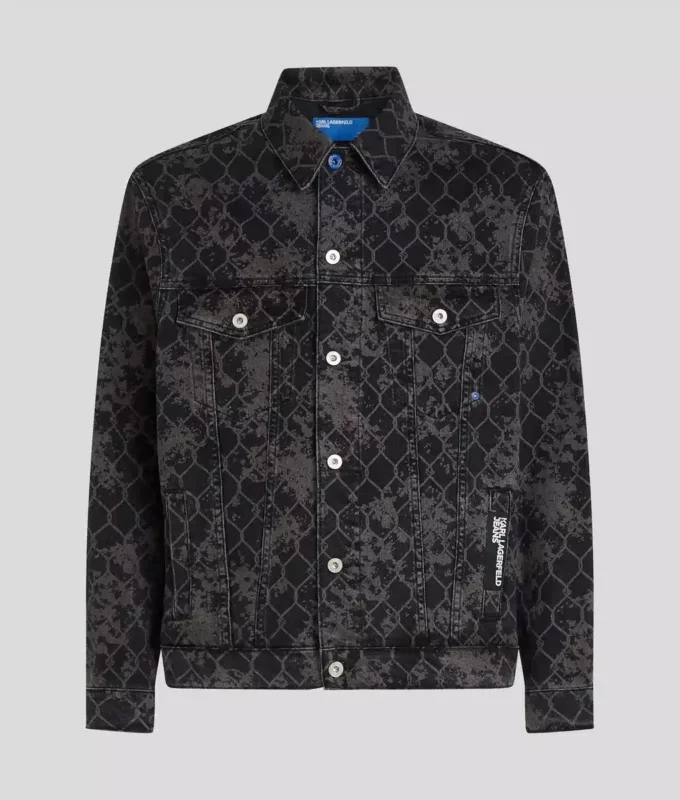 DENIMJAKKE MED ALL-OVER-PRINT