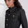 DENIMJAKKE MED KONTRASTSTING
