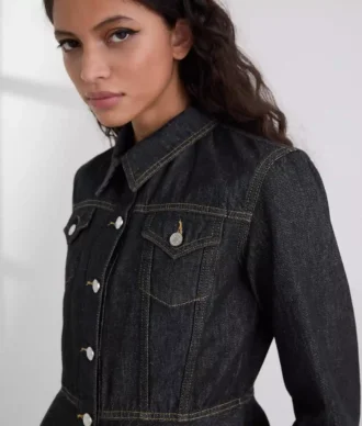 DENIMJAKKE MED KONTRASTSTING