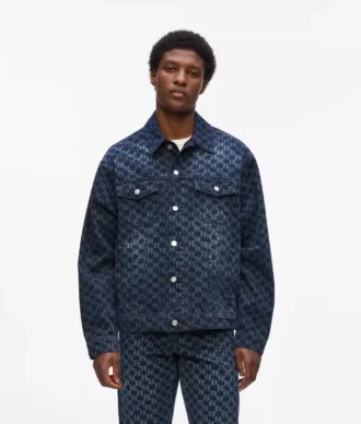 Denimjakke med Monogram-print overalt