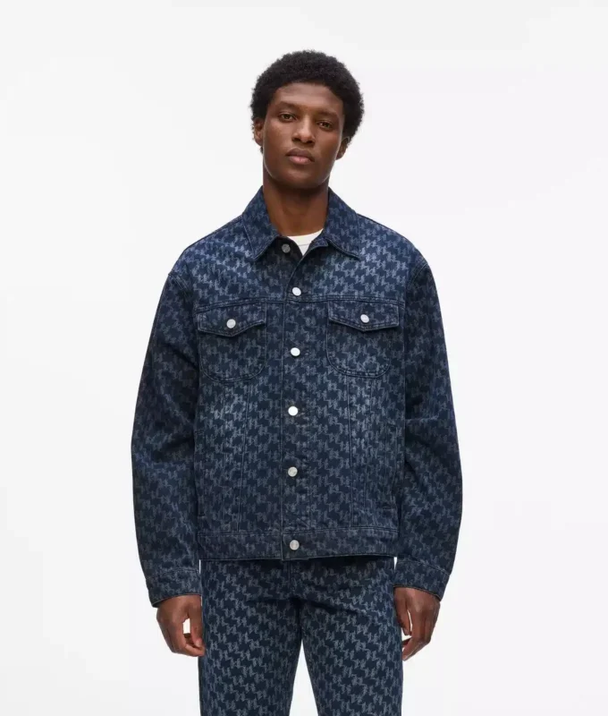 Denimjakke med Monogram-print overalt