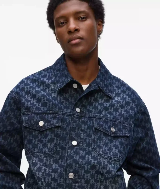 Denimjakke med Monogram-print overalt
