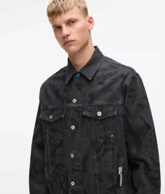 Denimjakke med monogramprint overalt