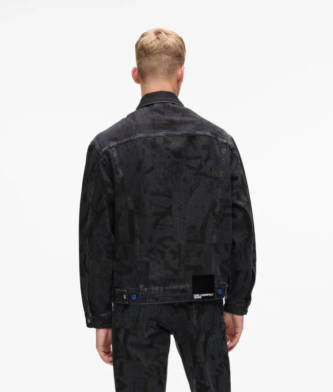 Denimjakke med monogramprint overalt