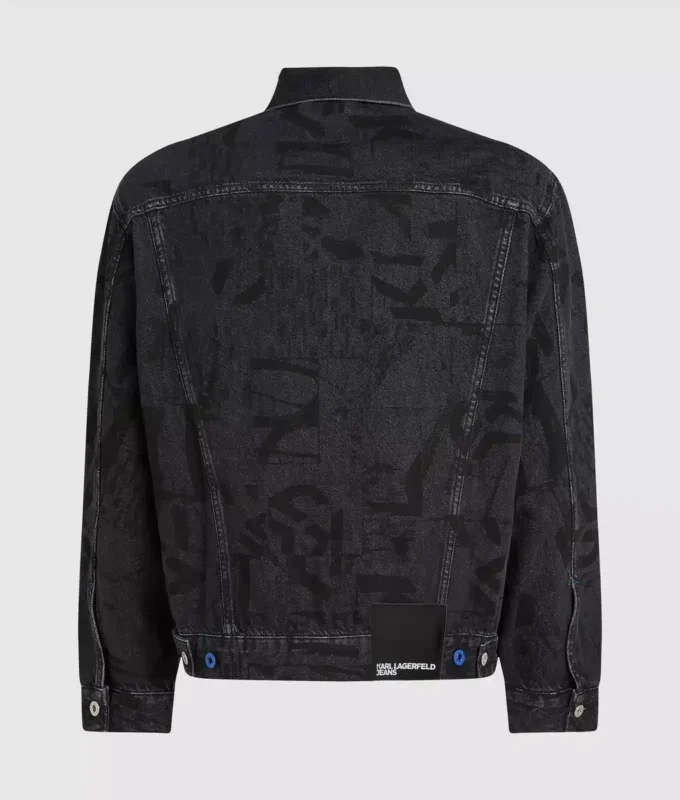 Denimjakke med monogramprint overalt
