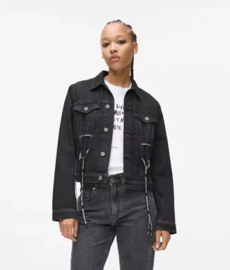 Denimjakke med snørebånd
