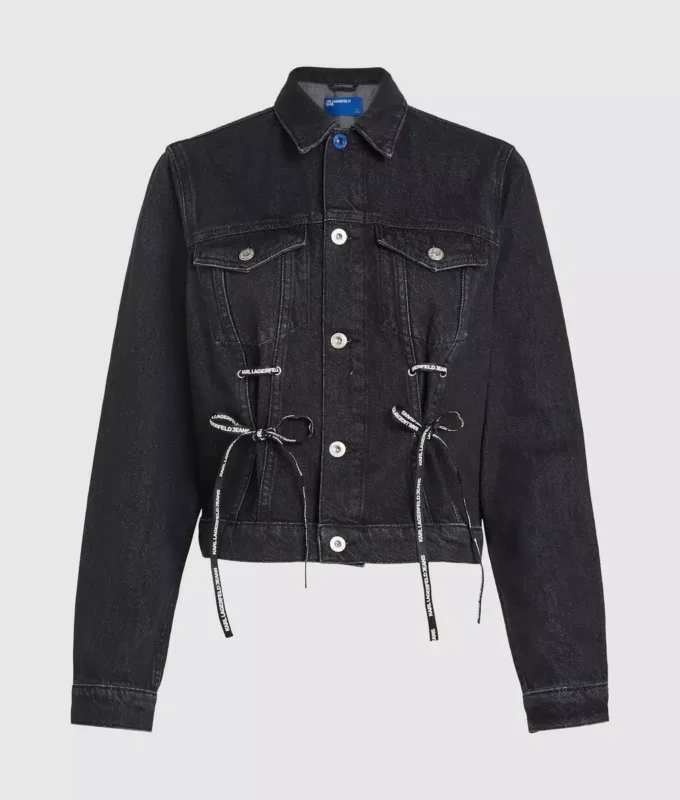 Denimjakke med snørebånd