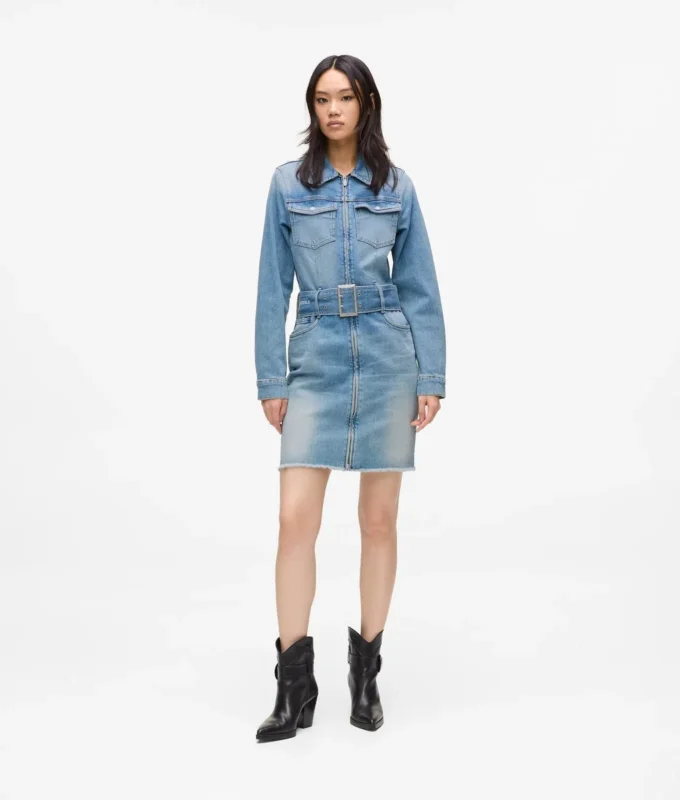 Denimkjole med bælte