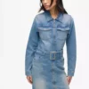 Denimkjole med bælte