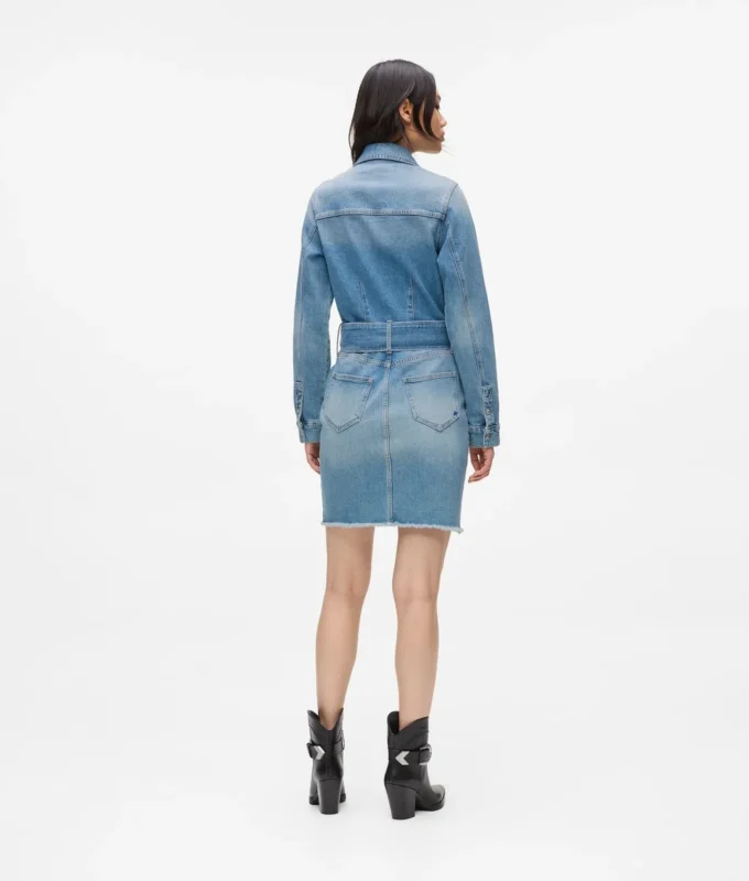 Denimkjole med bælte