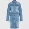 Denimkjole med bælte