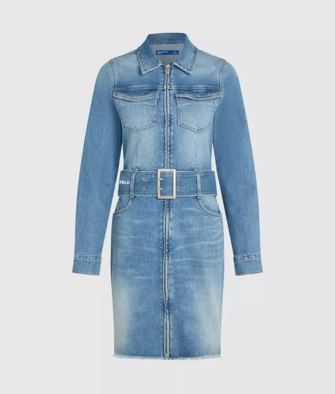 Denimkjole med bælte