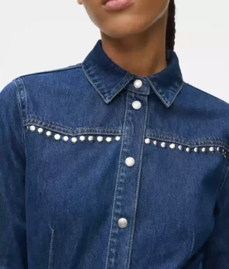Denimkjole med nitter