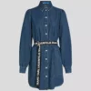 DENIMKJOLE MED PUFFÆRME