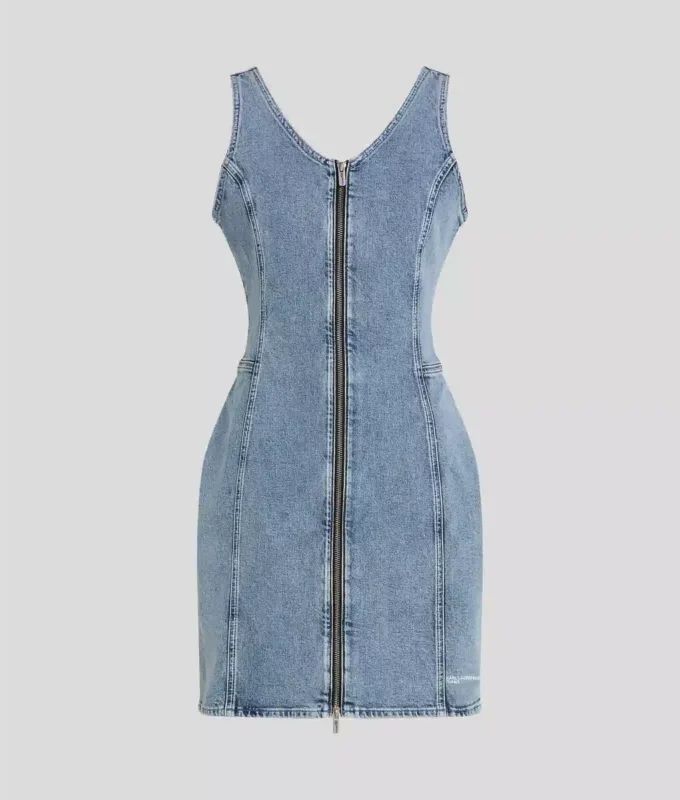 DENIMKJOLE MED V-HALS