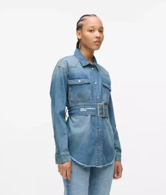 Denimskjorte med bælte