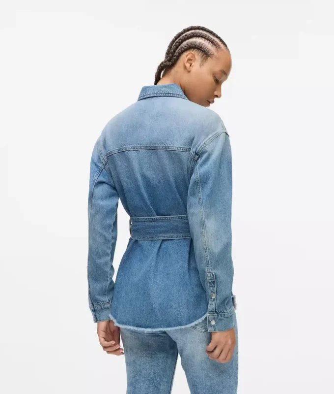 Denimskjorte med bælte