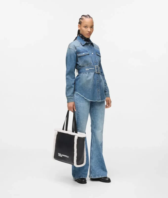 Denimskjorte med bælte