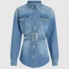 Denimskjorte med bælte