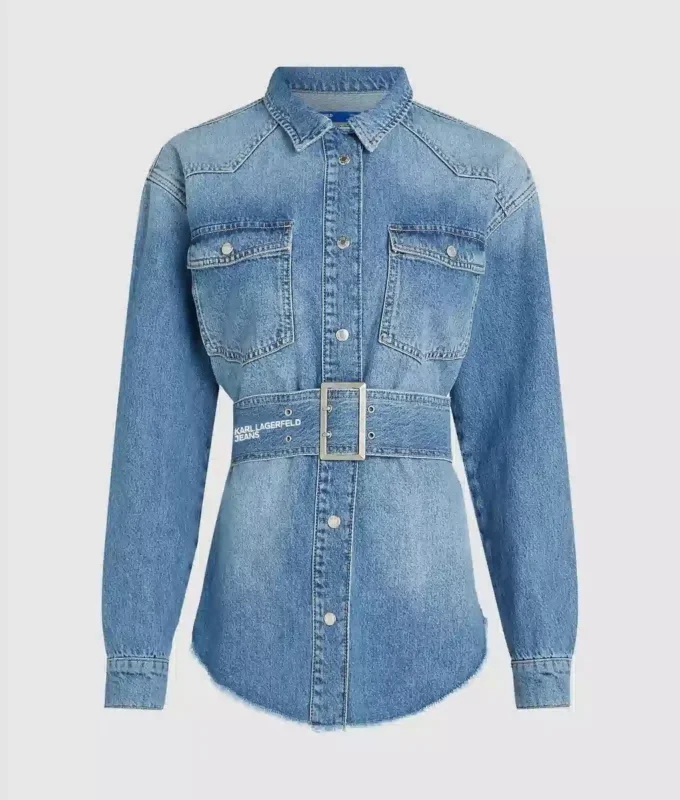 Denimskjorte med bælte