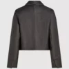 Distressed blazer i imiteret læder