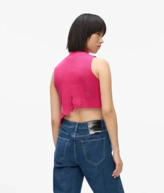 Distressed strikket top