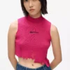 Distressed strikket top