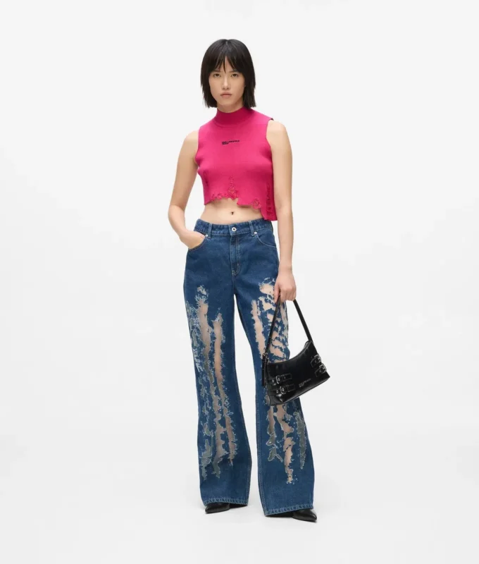 Distressed strikket top