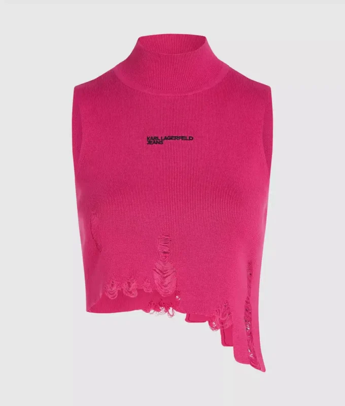 Distressed strikket top
