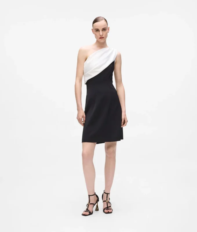 Drapéreret one-shoulder kjole