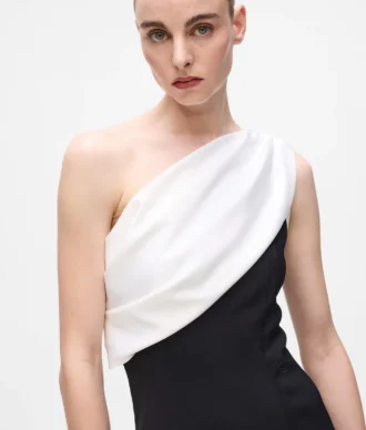Drapéreret one-shoulder kjole