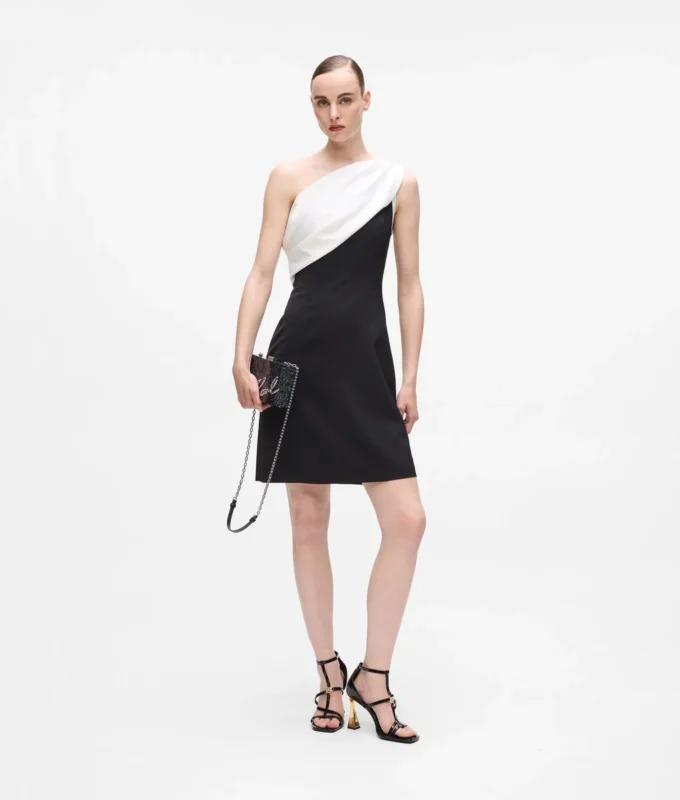 Drapéreret one-shoulder kjole