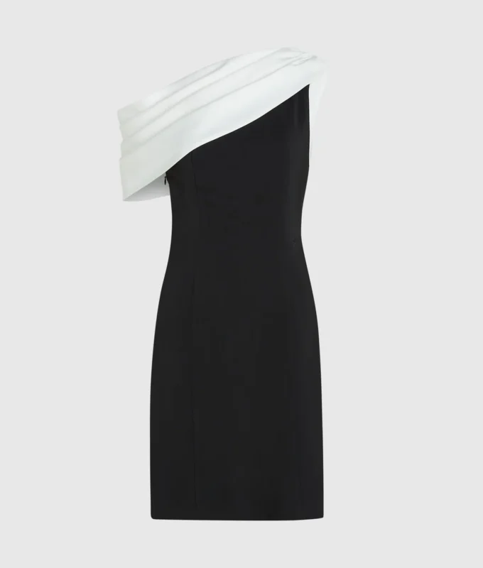 Drapéreret one-shoulder kjole